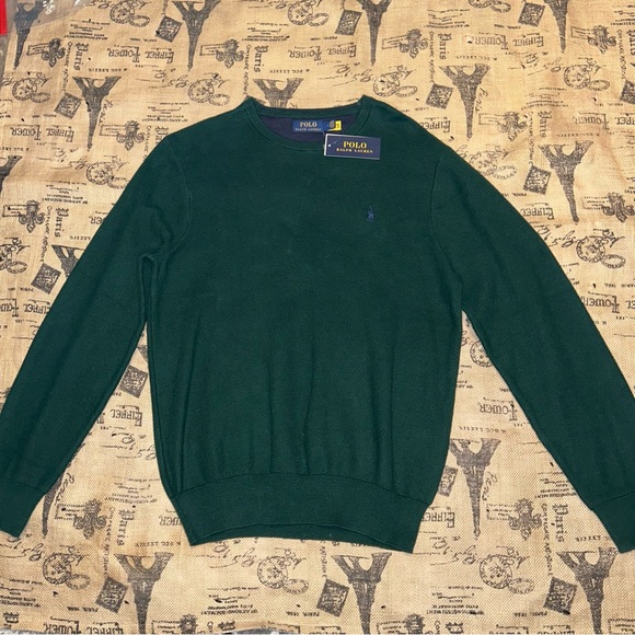 Polo Ralph Lauren  NWT! Men'S Classic 7/15 Green Pullover Sweater Size M - Picture 2 of 12